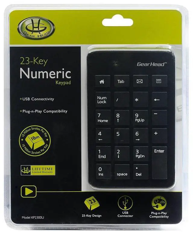 Alt view image 4 of 5 - Gear Head KP2300U 23-Key Numeric Keypad