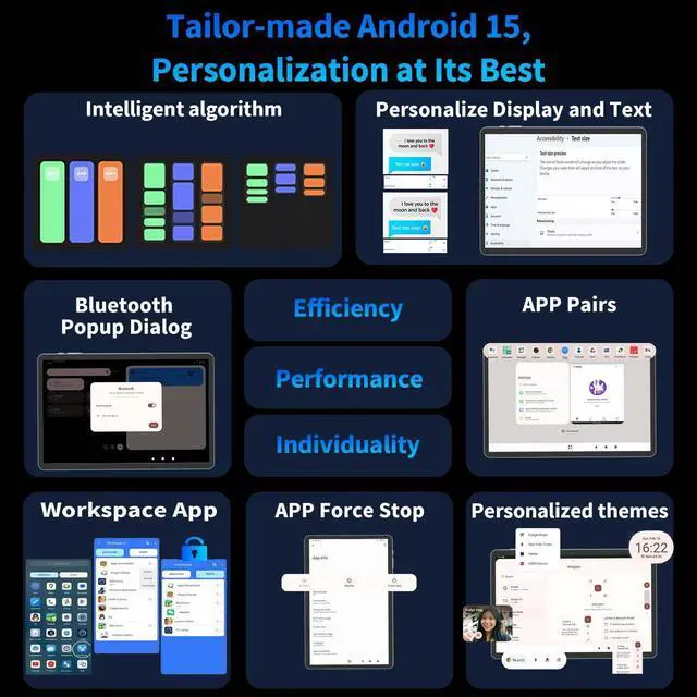 Alt view image 4 of 5 - Android 15 Tablet 10 inch, 2025 Tablet with Keyboard, 24GB+256GB+2TB Expand, 2-in-1 Tablets with 8-Core, 5G WiFi, 8000mAh, BT5.0, GMS Certified, with Mouse, Case, Stylus, Split Screen(Black case)