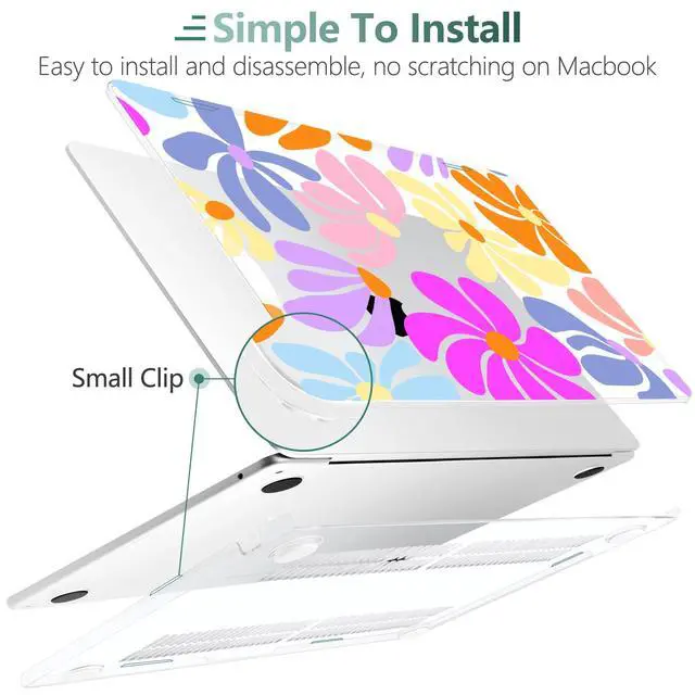 Alt view image 3 of 5 - DONGKE Compatible with M4 MacBook Air 15 inch Case 2025-2023 A3241 A3114 A2941 M3 M2 Retina Display Touch ID, Plastic Hard Case & Keyboard Skin for MacBook Air 15" - Clear Retro Florals