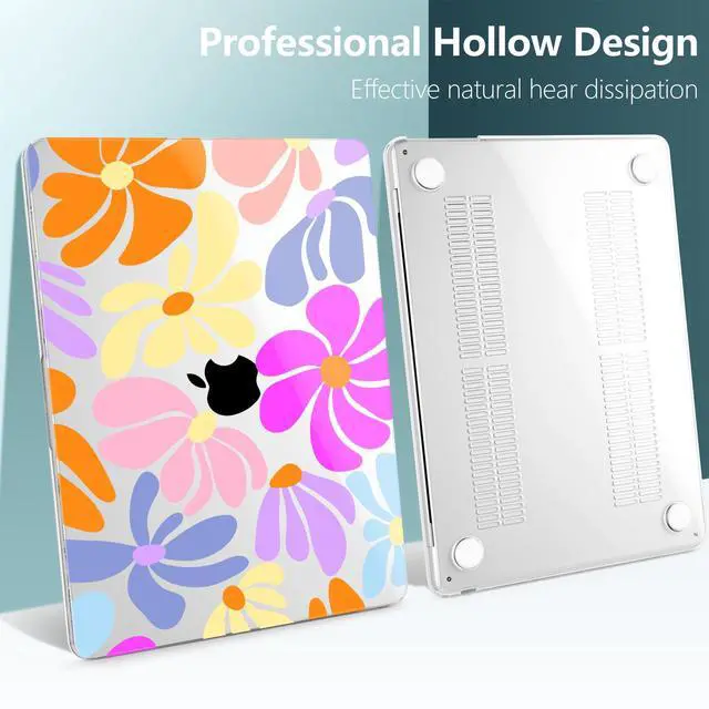 Alt view image 4 of 5 - DONGKE Compatible with M4 MacBook Air 15 inch Case 2025-2023 A3241 A3114 A2941 M3 M2 Retina Display Touch ID, Plastic Hard Case & Keyboard Skin for MacBook Air 15" - Clear Retro Florals