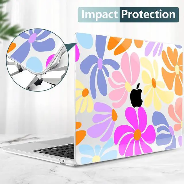 Alt view image 5 of 5 - DONGKE Compatible with M4 MacBook Air 15 inch Case 2025-2023 A3241 A3114 A2941 M3 M2 Retina Display Touch ID, Plastic Hard Case & Keyboard Skin for MacBook Air 15" - Clear Retro Florals