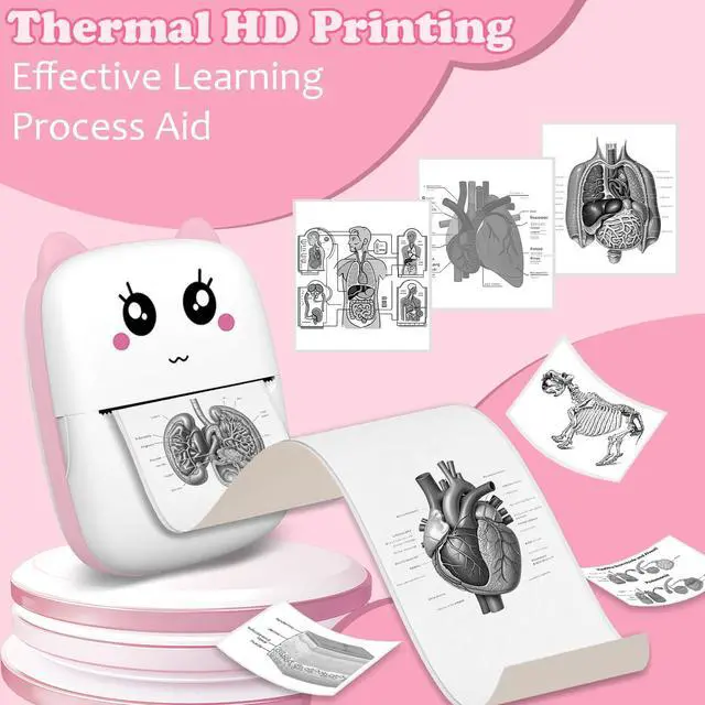 Alt view image 4 of 5 - Mini Sticker Printer with 10 Rolls Paper, Thermal Printer Portable Sticker Maker, Bluetooth Inkless Printers Compatible with iOS & Android, Pocket Impresora Portátil for Notes, Journal, DIY, Kids Gift