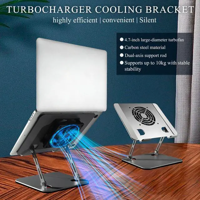 Alt view image 3 of 5 - Laptop Stand for Desk, Laptop Riser with Active Cooling Fan, Widely Compatible with MacBook and Other Computer AccessoriesComputer Stand for Laptop