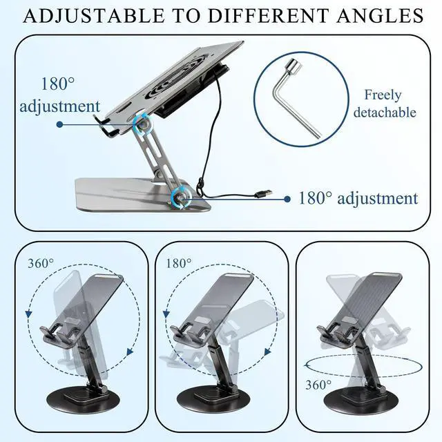 Alt view image 4 of 5 - Laptop Stand for Desk, Laptop Riser with Active Cooling Fan, Widely Compatible with MacBook and Other Computer AccessoriesComputer Stand for Laptop