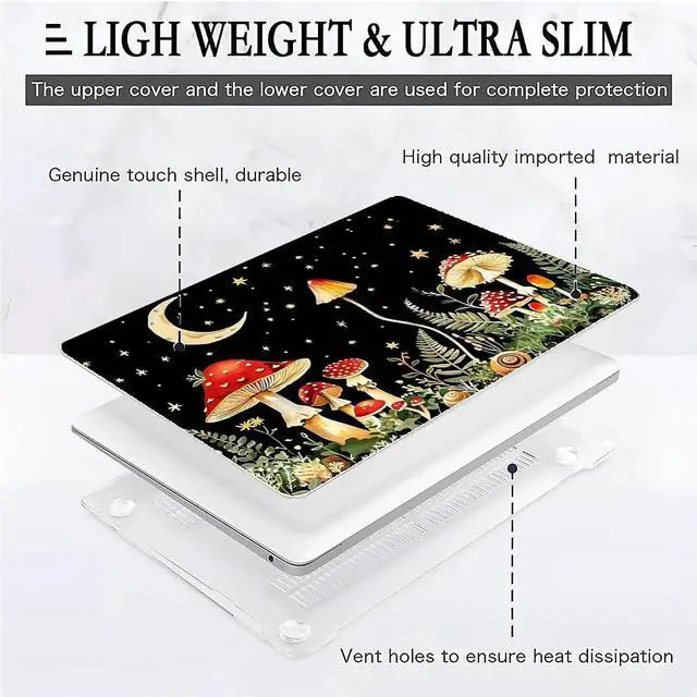 Alt view image 3 of 5 - Compatible With MacBook Air 13.3 Inch Case 2018 2019 2020 Release A1932 A2179 A2337,Mushroom Funny Colorful Hard Plastic Shell Shell Case