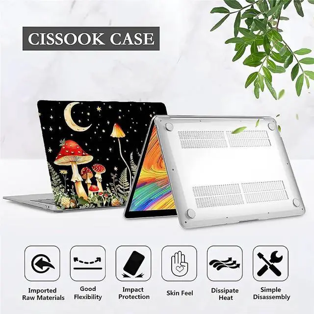Alt view image 4 of 5 - Compatible With MacBook Air 13.3 Inch Case 2018 2019 2020 Release A1932 A2179 A2337,Mushroom Funny Colorful Hard Plastic Shell Shell Case