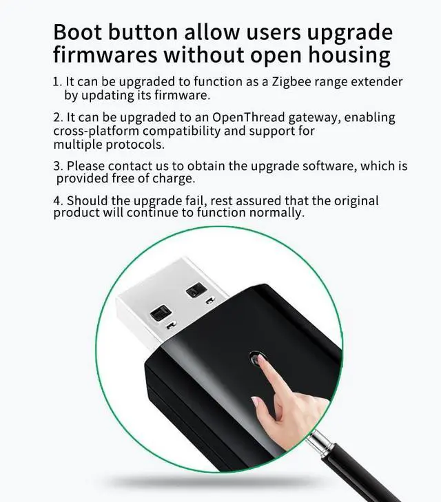 Alt view image 5 of 5 - Easebloom Zigbee3.0 USB Dongle GatewayUniversal Zigbee Gateway Adapter with AntennaSupport Home Assistant ZHA Zigbee2MQTT,OpenHABBase on EFR32MG21 and EZNet 8.0.2(Upgradeable Firmware)