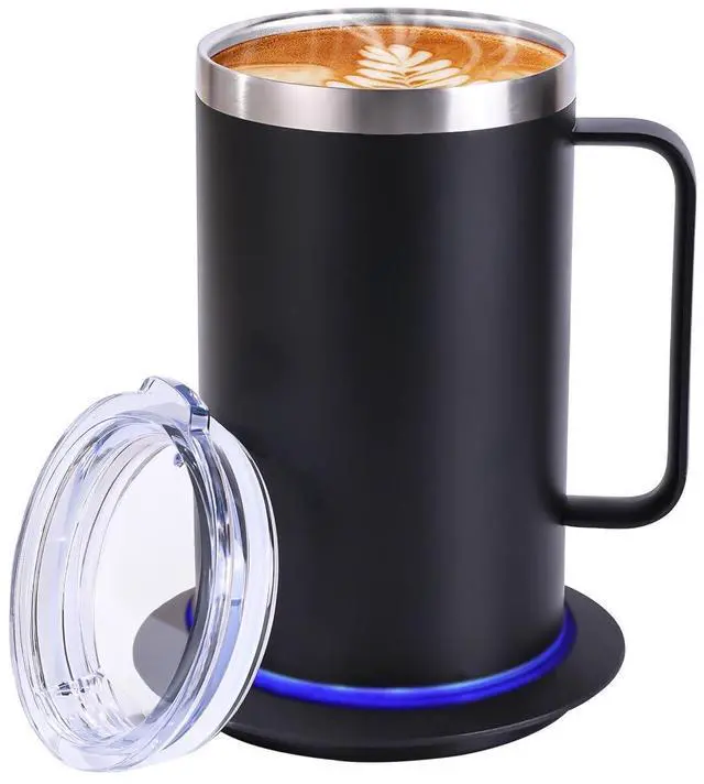 Main image of Heated Cup with 10Hrs Auto Shut Off, USB Powered Mug Warmer Set (17oz-Black)
