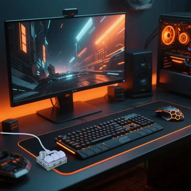 Alt view image 3 of 5 - Rapid Trigger Keyboard, Macro Pad for OSU, O3CMagnetic Switch Gaming Keyboard with RGB, 3 Keys, Knob & Display, Custom Trigger Distance, Type-C (White)