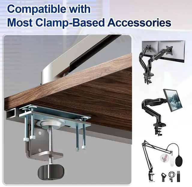 Alt view image 4 of 5 - Pugala Computer Under Desk Clamp Mount, Under Table Metal Desk Accessories, Suitable for Different Tables, Adjustable