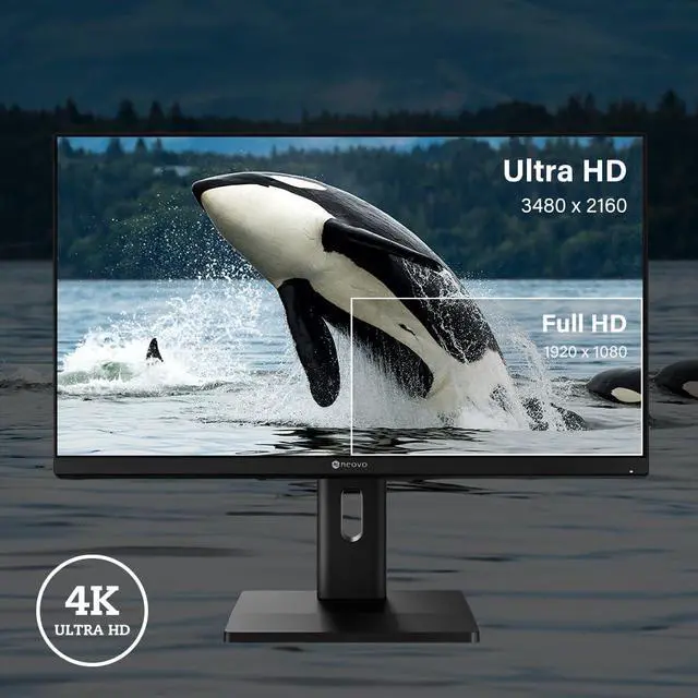 Alt view image 2 of 5 - AG Neovo EM2751 4k Monitor 27 Inch, USB-C with 65W Power Delivery, 3840 x 2160 UHD, IPS, 100% sRGB, Height Adjustable, Pivot, Dual HDMI 2.1, DisplayPort 1.4