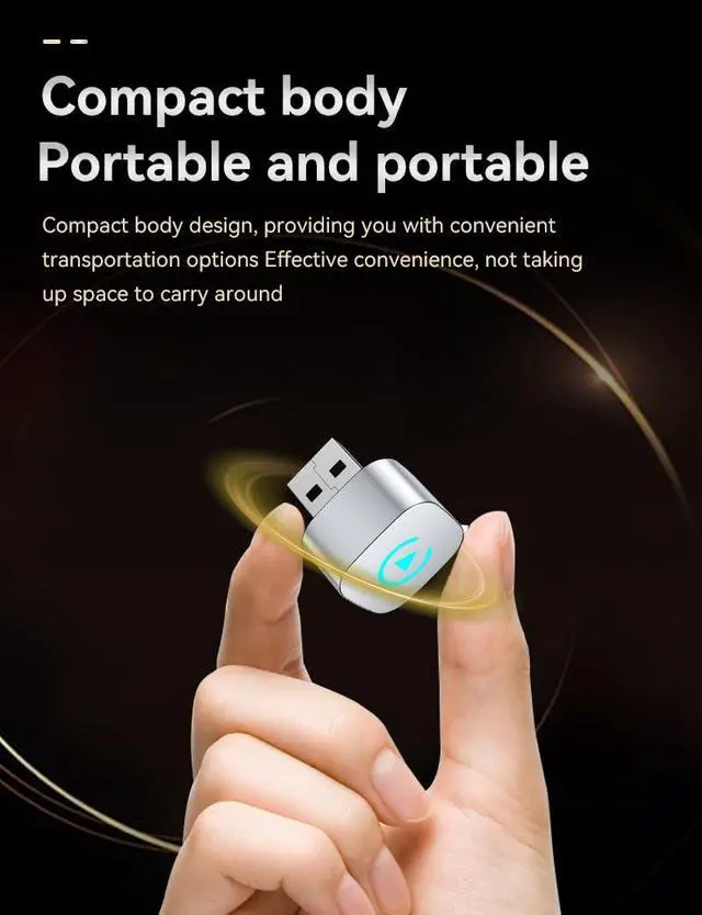 Alt view image 3 of 5 - Wireless CarPlay Adapter for iPhone/Android - 2025 Convert Wired to Wireless CarPlay Adapter & Android Auto, No Delay, Plug & Play Dongle, Mini Size,Compatible with iOS 10+ & iPhone 6+ (Silvery)