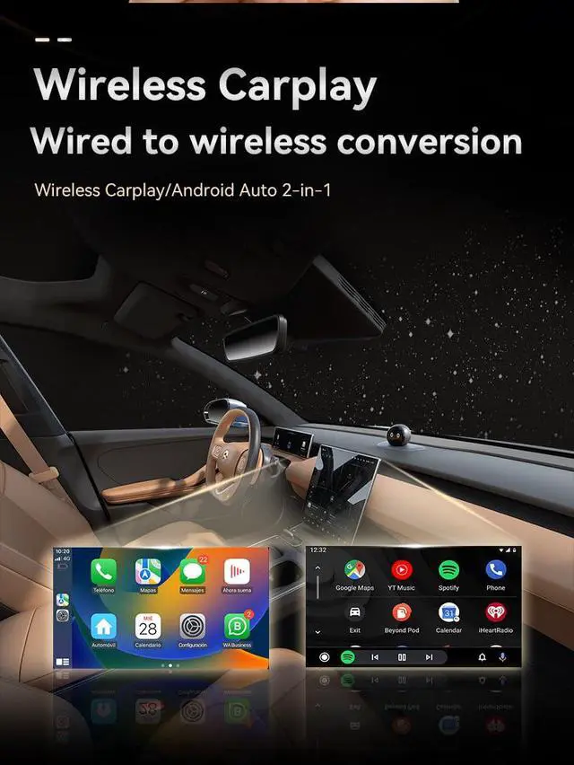 Alt view image 4 of 5 - Wireless CarPlay Adapter for iPhone/Android - 2025 Convert Wired to Wireless CarPlay Adapter & Android Auto, No Delay, Plug & Play Dongle, Mini Size,Compatible with iOS 10+ & iPhone 6+ (Silvery)