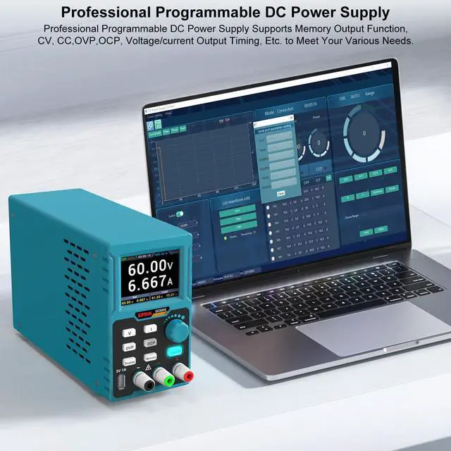 Alt view image 3 of 5 - Programmable 400W DC Power Supply (0-60 V 0-20 A) 110V Input High Precision 4-Digit Multiple Protection with PC Software and USB Charging