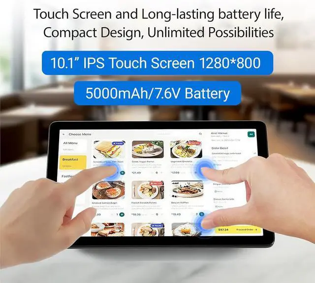 Alt view image 5 of 5 - 10.1 inch Industrial Embedded Panel PC, Win 11 Computer with 10 Points Touchscreen, Celeron N5095 8GB RAM/128GB ROM, Dual HDMI 2.0 WiFi 5 Bluetooth 5.0 for Office/Automation/Kiosk/Bar/Warehouse