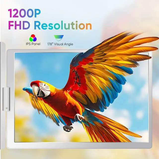 Alt view image 4 of 5 - YUTOO 4 Screen Laptop Monitor Extender | for M1 M2 M3 | 1200P FHD IPS 4 Screen Monitor for Laptops 12~18 inch | Quad Screen Extender Display for MacBook/Windows/Switch/PS5 | One Cable | Driver Need