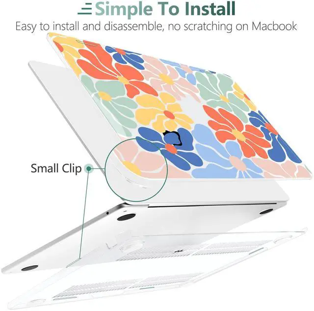 Alt view image 3 of 5 - TWOLSKOO for MacBook Air 13.6 Inch Case 2025/2024/2022, M4 M3 M2 Chip, Models A3240 A3113 A2681, Plastic Hard Shell & Keyboard Cover & Type C Adapter & Screen Protector, Colorful