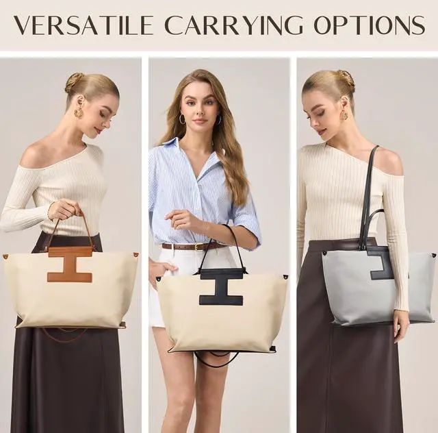 Alt view image 2 of 5 - CHUNLI Laptop Tote Bag for Women,15.6 Inch Waterproof Scratch-Resistant Leather Work Computer Bag Business Office Briefcase