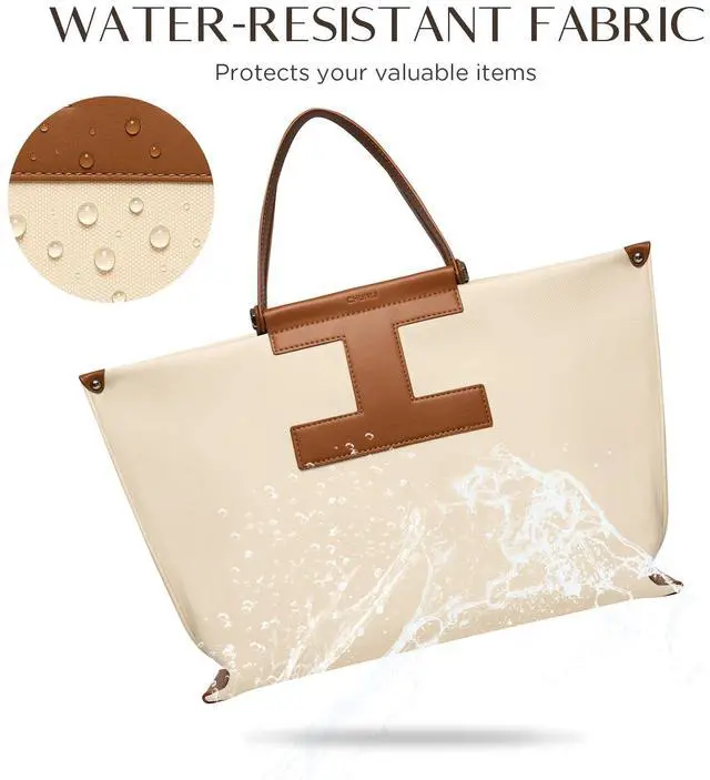 Alt view image 4 of 5 - CHUNLI Laptop Tote Bag for Women,15.6 Inch Waterproof Scratch-Resistant Leather Work Computer Bag Business Office Briefcase