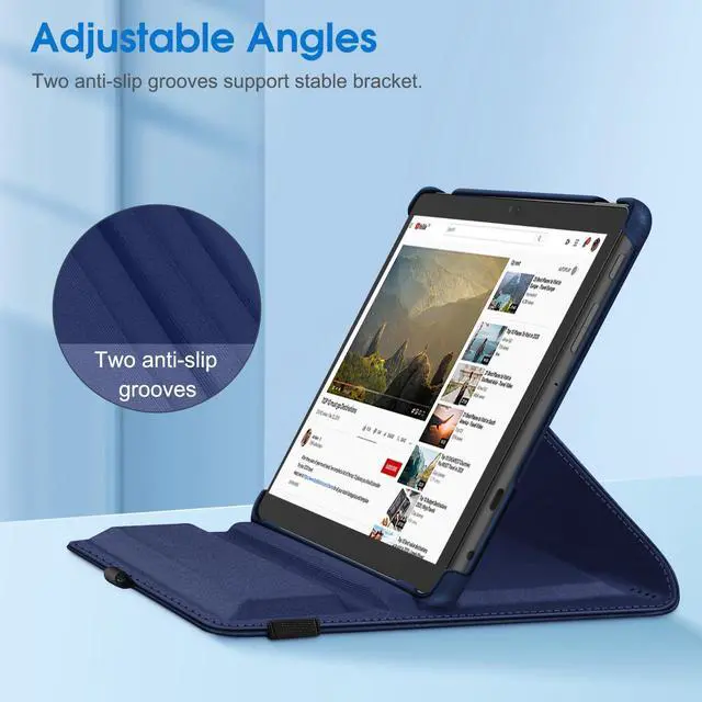 Alt view image 4 of 5 - Fintie Case for All-New Amazon Fire HD 10 Tablet (13th Generation 10.1", 2023 Release)- 360 Degree Rotating Swivel Stand Cover with Dual Auto Sleep/Wake, Navy