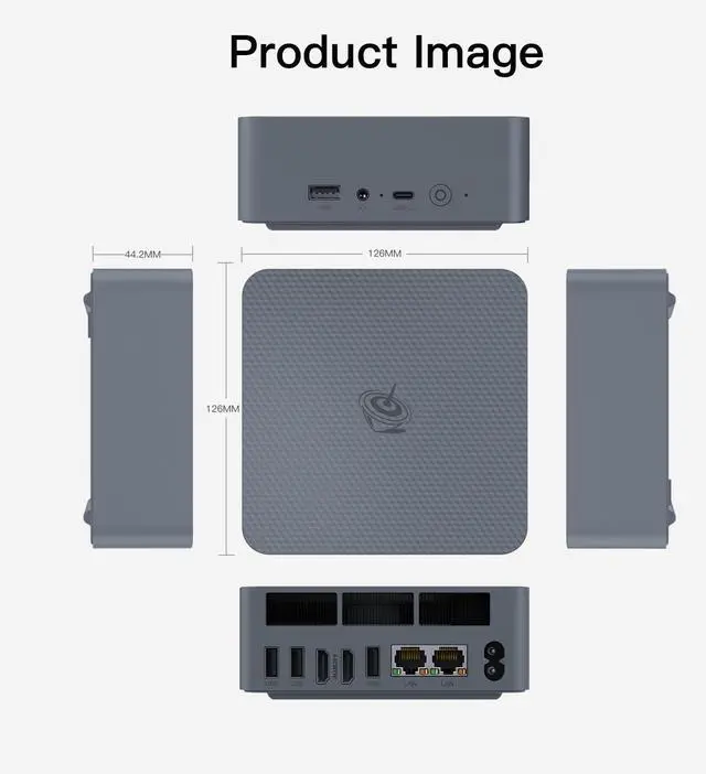 Alt view image 2 of 5 - Beelink EQR5 Mini Desktop PC with AMD Ryzen 5 5500U 6C/12T, 16GB DDR4 500G NVMe M.2 SSD, Dual Display Output, Built in PSU, WiFi 6, 1000M RJ45, Bluetooth 5.2 W-11 Mini Computer