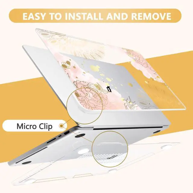 Alt view image 3 of 5 - MecBevia for MacBook Pro 14 inch Case M5 M4 M3 M2 A3434 A3112 A3401 A3185 A2918 A2992 A2779 M1 A2442 Pro Max Chip (Released 2025 to 2021), Hard Shell Cover for MacBook Pro 14", Vector Flower2