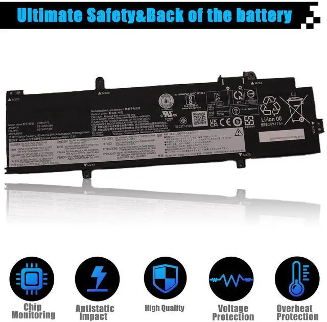 Alt view image 4 of 5 - AOMKA L21M4P72 SB10W51966 Laptop Battery Replacement for Lenovo ThinkPad T14 Gen 3 Gen 4 P14s Gen 3 Gen 4 Series L21D4P71 SB10W51968 L21C4P71 SB10W51967 L21M4P71 SB10W51965 L21L4P71 SB10W51964 52.5Wh