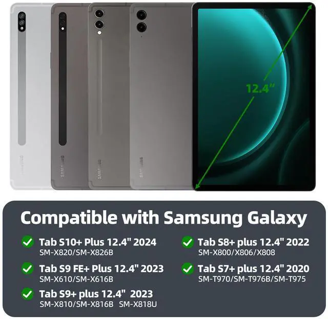 Alt view image 2 of 5 - GOKOCO Magic-Style Keyboard Case for Samsung Galaxy Tab S10+/S9+/S9 FE+/S8+/S7+/S7 FE 12.4",Floating Cantilever Magnetic Stand, LED Display,7color Backlit & Multi-Touch Trackpad-Black