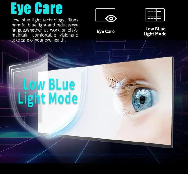 Alt view image 4 of 5 - Viewedge Gaming Monitor 34 inch WQHD (3440x1440p) 165Hz Computer Monitor, 1ms 120% sRGB HDR10 VA DisplayPort HDMI Monitor, Wall Mountable Built-in Speakers