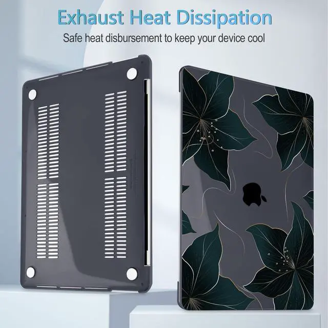 Alt view image 4 of 5 - Mektron for MacBook Pro 13-inch Case 2022 2021 2020 Release A2338 M2 M1 A2289 A2251, Printed Plastic Hard Shell Cover for New MacBook Pro 13.3-inch Touch Bar Fits Touch IDFloral C218