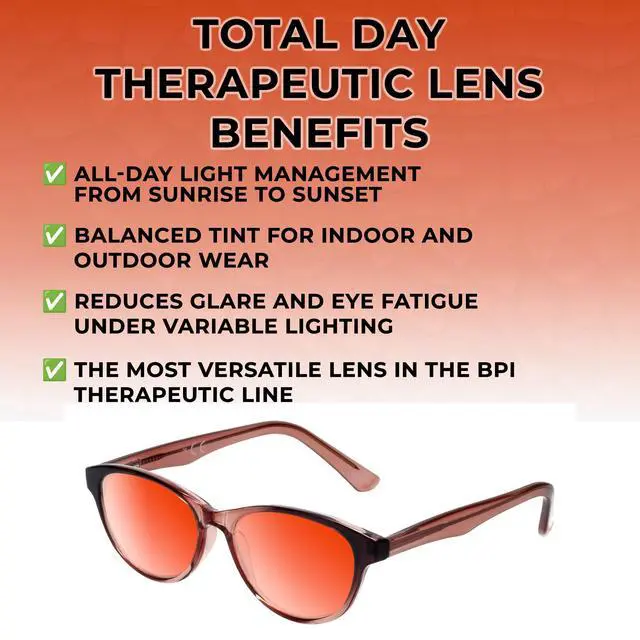 Alt view image 3 of 5 - Medspex Corinne McCormack Polly Color Therapy Reading Glasses +3.00 Pink Black Fade/Orange Womens Fluorescent Light Sensitivity Chromotherapy Chakra Healing