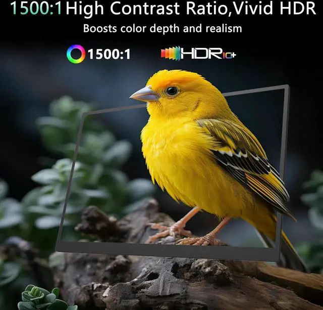 Alt view image 3 of 5 - MAFNKOU 16 Portable Monitor 4K UHD 3840×2160 400 Nits 1500:1 Contrast Gaming Display,IPS HDR External Second Screen,Travel Monitor for Laptop/Mac/PC/PS5/Xbox with Speakers Stand,VESA Compatible