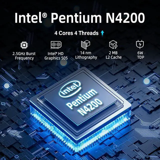 Alt view image 2 of 5 - 10.1" Industrial Touchscreen PC with Battery, Intel N4200 Quad-Core, 4GB RAM, 64GB SSD, Windows 10 Pro, RS232, Gigabit Ethernet, Dual-Band WiFi for POS, Kiosk, Digital Signage