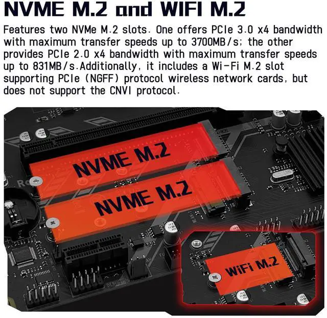 Alt view image 4 of 5 - MACHINIST B450 AM4-K Motherboard for AMD Ryzen 1-5th gen Processors (DDR4 Max 128GB, NVME M.2, PCIe 3.0, SATA 3.0, USB 3.0, DP VGA HDMI-Compatible, Gigabit LAN, M-ATX)