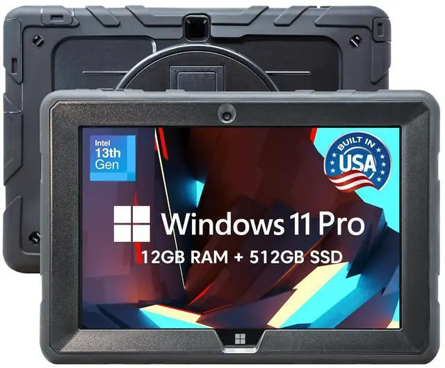 Main image of Fusion5 Built in USA 10.1 Windows 11 Professional Rugged Tablet PC - 12GB RAM, 512GB SSD, Intel 13th Gen, Full HD Windows Tablet Computer, HDMI, USB C - 2 Year Full Warranty with Accidental Damage
