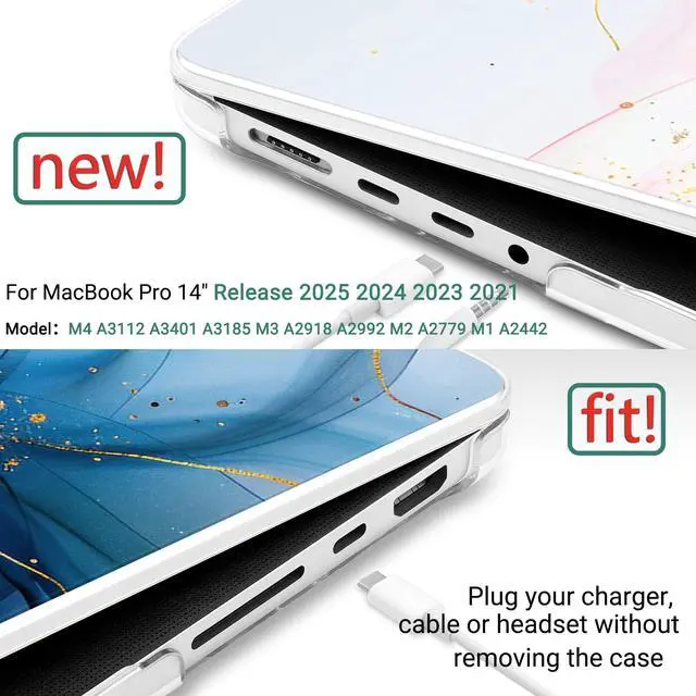 Alt view image 2 of 5 - DONGKE Case for M5 MacBook Pro 14 inch 2025 2024-2021 M4 M3 M2 M1, Plastic Hard Shell Cover Compatible with A3434 A3112 A3401 A3185 A2992 A2779 A2442, Retina XDR Display & Touch ID, Soft Flowing Color