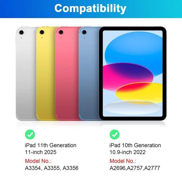 Alt view image 2 of 5 - SOPPY Bluetooth Keyboard Case with Touchpad for iPad 11th Gen. (A16) 11-inch 2025, 10th Generation 10.9 inch 2022, Detachable Protective Cover, with Built-in Pen Holder, USB-C Rechargeable, Black