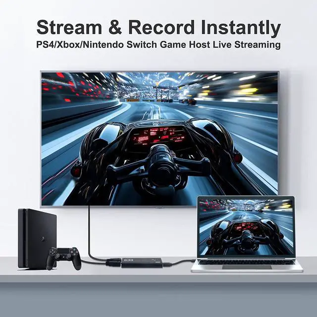 Alt view image 4 of 5 - HDMI Capture Card for Streaming, 4K HDMI Video Capture Card, 1080p 60fps USB 3.0 Capture Card with Microphone, for Gaming/Live Streaming/Video Conference, Works for Switch/PS5/Camera/PC ect