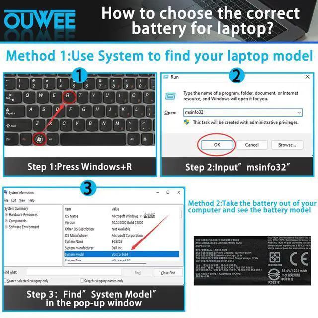 Alt view image 5 of 5 - OUWEE RC30-0328 RZ09-0328 Laptop Battery Replacement for Razer Blade 15 Base 2020/2021 RZ09-0328X RZ09-03289 RZ09-03287 RZ09-03286 RZ09-0369 RZ09-03287E22 RZ09-0410x RZ09-0330X RZ09-03304x