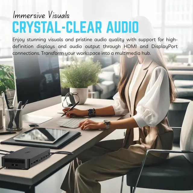 Alt view image 5 of 5 - Dell SD25 Docking Station Supports Dual/Triple Monitor 4K Displays with 180W,HDMI, DisplayPort & USB-C Cable, 10Gbps Thunderbolt Dock (SD25)