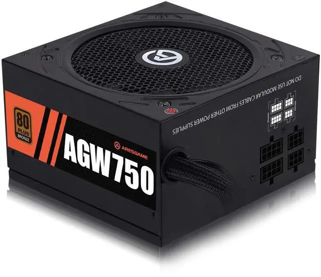 Main image of Power Supply 750W 80+ Bronze Certified PSU, Semi Modular, ATX Power Supply (ARESGAME, AGW750)