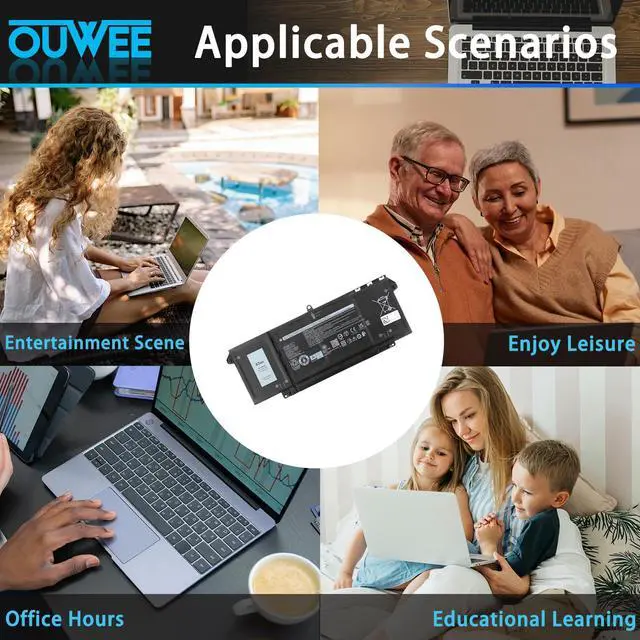 Alt view image 5 of 5 - OUWEE 7FMXV Laptop Battery Compatible with Dell Latitude 5320 7320 7420 7520 Series Notebook 0TN2GY TN2GY 9JM71 15.2V 63Wh 3941mAh