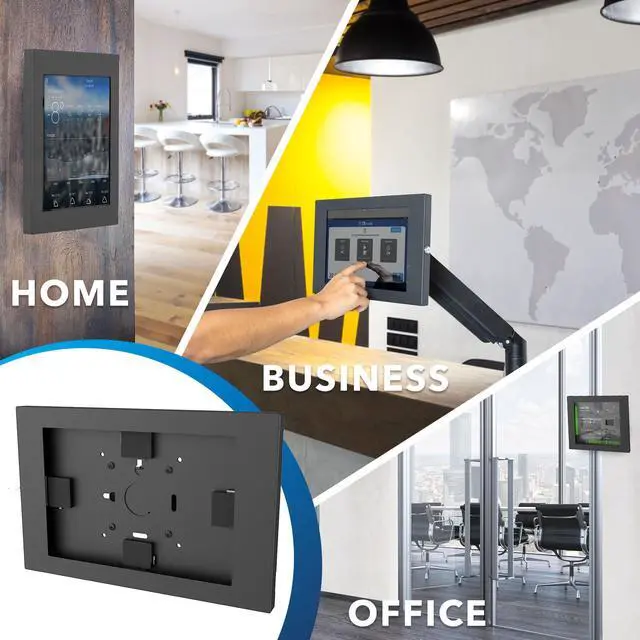 Alt view image 5 of 5 - Mount-It! Lockable Tablet Wall Mount for Samsung Tab A9+, S9, S9 FE, S8, A8  Fully Enclosed Security Case, Anti-Theft Tablet Holder, VESA Compatible, Flush Wall Mount, Heavy-Duty Steel, Black