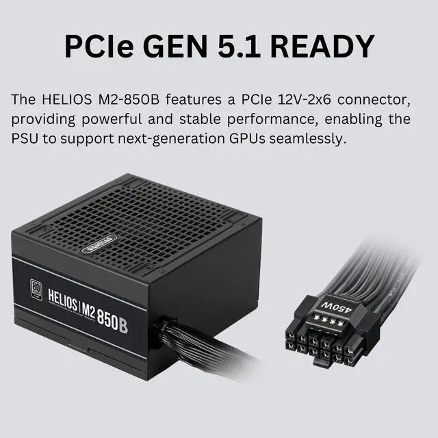 Alt view image 3 of 5 - GAMDIAS ATX 3.1 & PCIe 5.1 850W Bronze PSU, 850W Gaming Power Supply, 80+ Bronze ATX Gold 12V Power Supplies for Gaming PC Desktop Computers and Active PFC