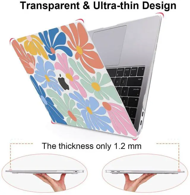 Alt view image 4 of 5 - LCMOCICO for MacBook Pro 13 inch Case 2022 2021 2020-2016 A2338 M2/M1 A2251 A2289 A2159 A1989 A1706 with Touch ID, Plastic Hard Shell Case Keyboard Skin Screen Film Webcam Cover, Colorful Flowers