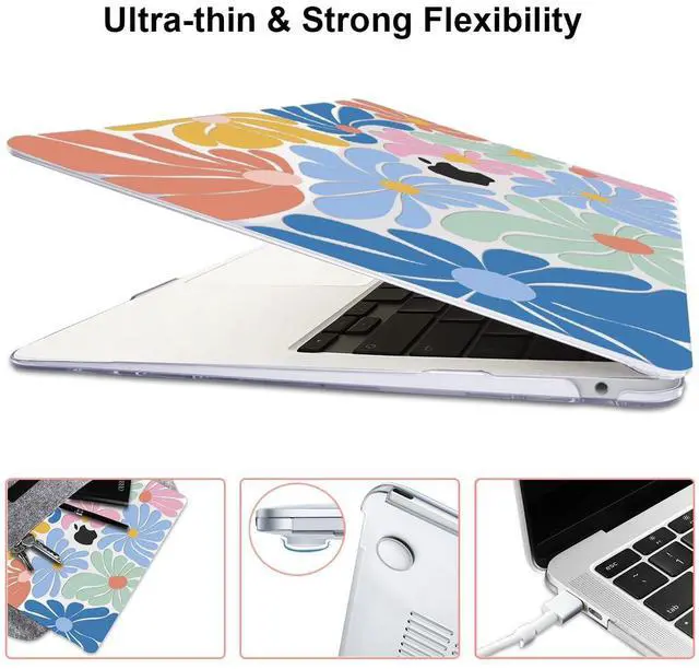 Alt view image 5 of 5 - LCMOCICO for MacBook Pro 13 inch Case 2022 2021 2020-2016 A2338 M2/M1 A2251 A2289 A2159 A1989 A1706 with Touch ID, Plastic Hard Shell Case Keyboard Skin Screen Film Webcam Cover, Colorful Flowers