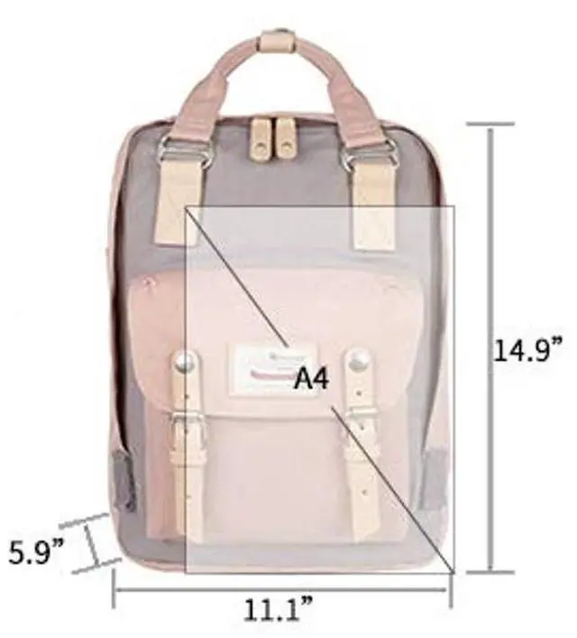 Alt view image 2 of 5 - Himawari Backpack/Travel Backpack for Women 14.9" College Vintage Waterproof Bag  Work Backpack for 14inch Laptop(Grey&Pink-HIM-32#