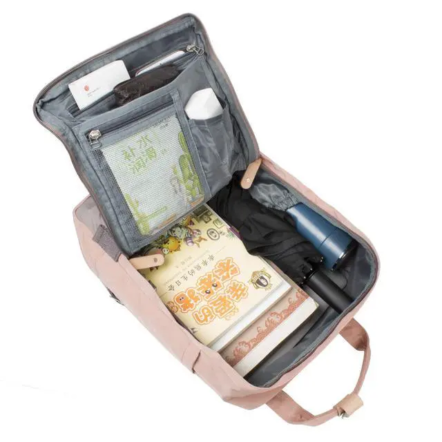 Alt view image 4 of 5 - Himawari Backpack/Travel Backpack for Women 14.9" College Vintage Waterproof Bag  Work Backpack for 14inch Laptop(Grey&Pink-HIM-32#