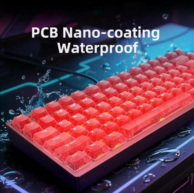 Alt view image 2 of 5 - IROK MG75MAX 81 Keys Wired Magnetic Switch Keyboard, 256KHZ Single Key Scan Rate, PCB Nano-Coating Waterproof, Hall Effect, 8KHZ/ARGB/CNC Aluminum Gaming Keyboard(Red)