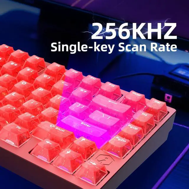 Alt view image 5 of 5 - IROK MG75MAX 81 Keys Wired Magnetic Switch Keyboard, 256KHZ Single Key Scan Rate, PCB Nano-Coating Waterproof, Hall Effect, 8KHZ/ARGB/CNC Aluminum Gaming Keyboard(Red)
